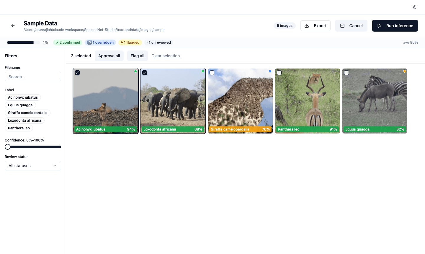 SpeciesNet Studio screenshot 3
